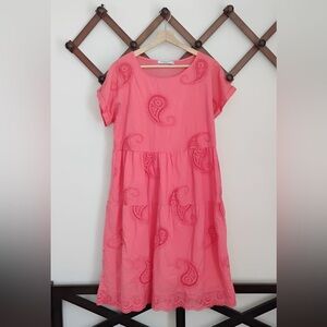 Valentina Naldi PeachyPink Paisley Midi Dress| Made in Italy| size M | Fits M-L